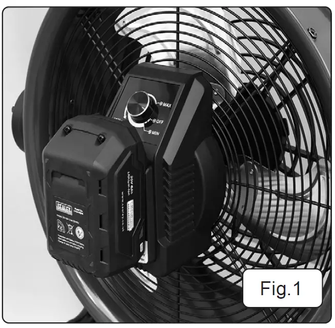 SEALEY HVD16C 2-IN-1 Cordless Corded High Velocity Drum Fan 2