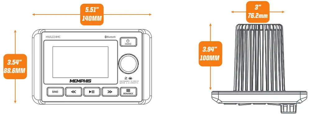 MEMPHIS MXAZ24MC Multi Zone Marine Media Center with Subwoofer Control - fig 1