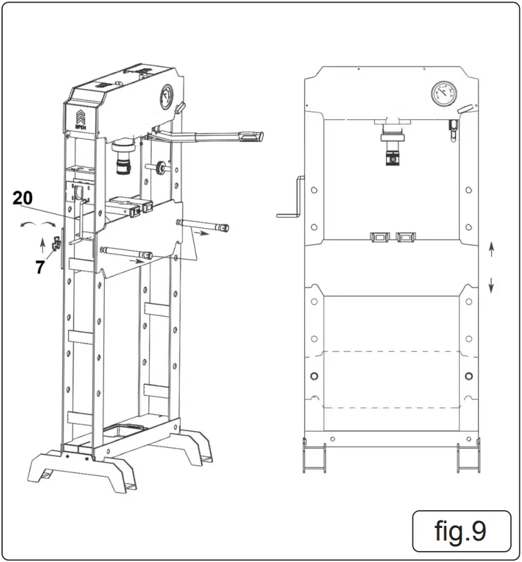 SEALEY Tonne Premier Hydraulic Presses fig 9