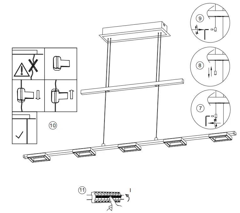 Paul Neuhaus 2446 55 Inigo LED Pendant Light 5 Heads - Fig 1