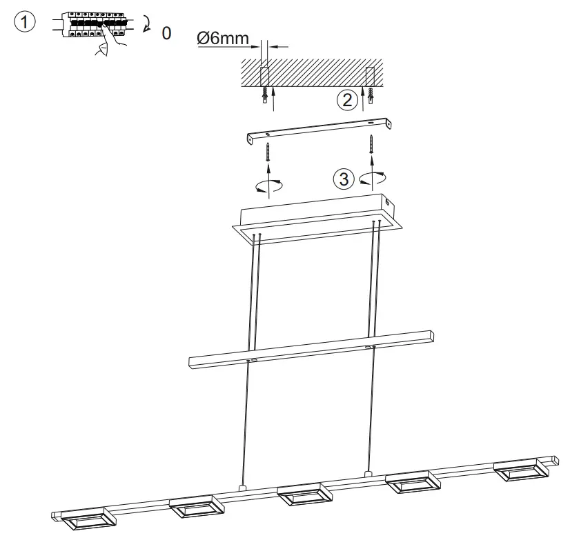 Paul Neuhaus 2446 55 Inigo LED Pendant Light 5 Heads - Fig 2