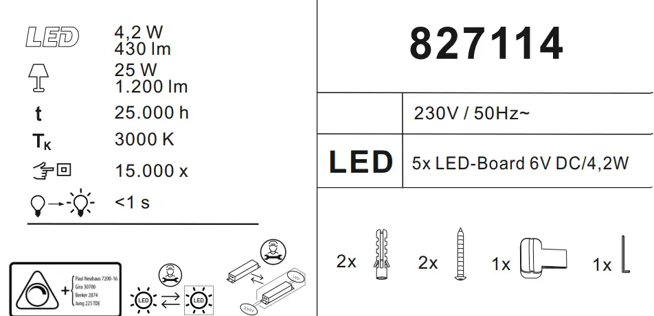 Paul Neuhaus 2446 55 Inigo LED Pendant Light 5 Heads - Fig 4