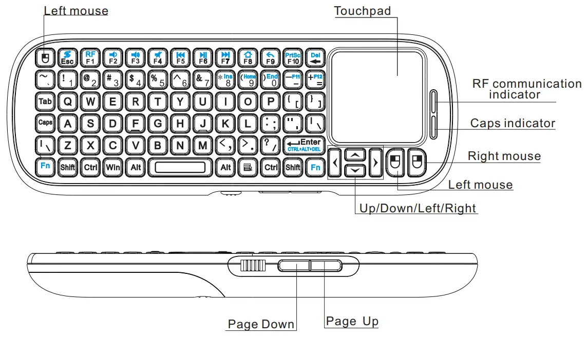 UNISON KP-810-19S iPazzPort Wireless Mini Handheld Keyboard - FIG 1