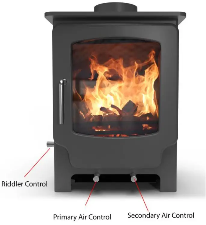 SALTFIRE 5055683308177 Scout 41KW Multi Fuel Stove - AIR INLET CONTROLS