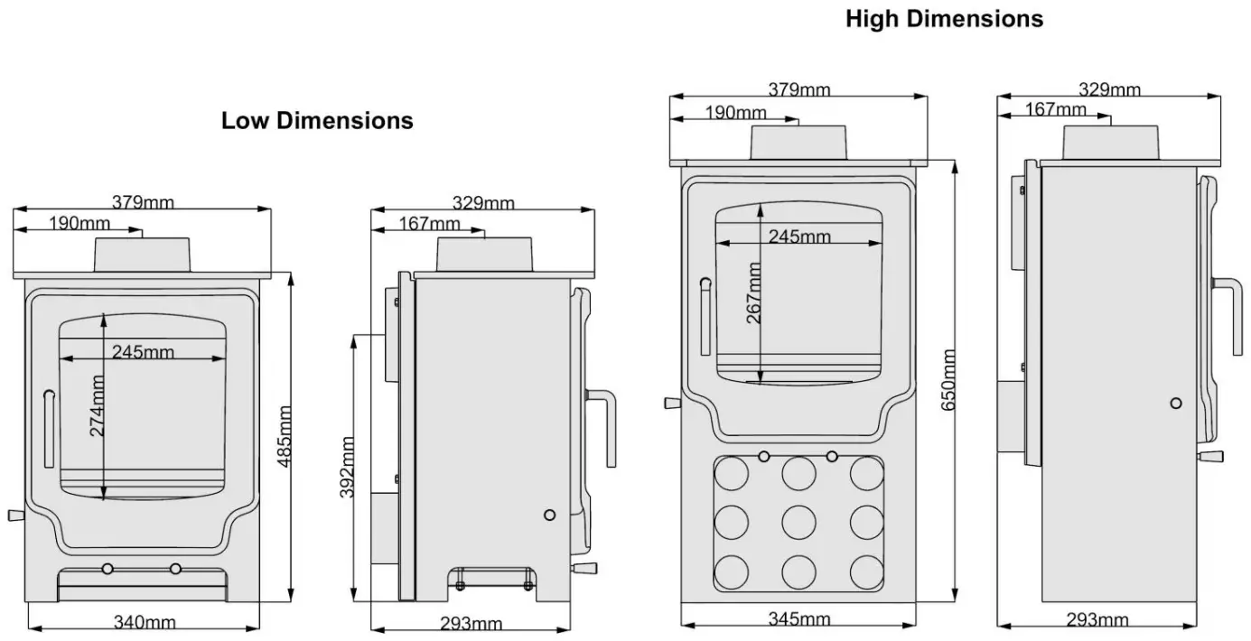 SALTFIRE 5055683308177 Scout 41KW Multi Fuel Stove - Demission