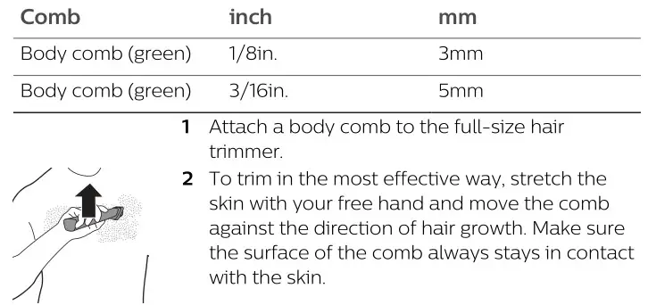 PHILIPS MG5720 Multigroom Face and Hair Trimmer - Body combs