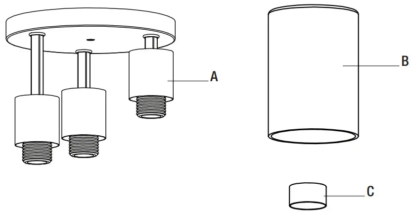 HAMPTON BAY 65143 3 Light Flush Mount - Figure 2