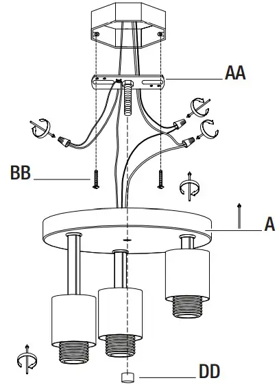 HAMPTON BAY 65143 3 Light Flush Mount - Figure 3