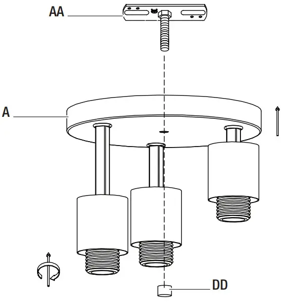 HAMPTON BAY 65143 3 Light Flush Mount - Figure 4