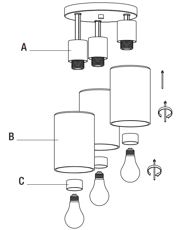 HAMPTON BAY 65143 3 Light Flush Mount - Figure 6