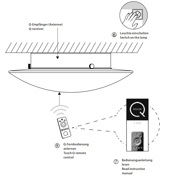 Neuhaus 8103-16 Q-ARKTIS LED Ceiling Light teach remote control