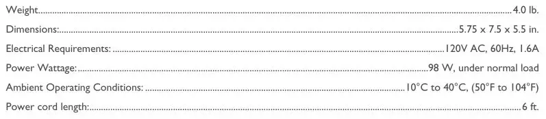 PARI VIOS PRO Aerosol Delivery System - VIOS ® PRO SPECIFICATIONS