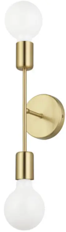 205331A Avondale 2 Light 5 Inch Brushed Gold Open Bulb Wall Sconce Wall Light