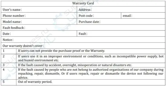 FIG 32 Warranty Card