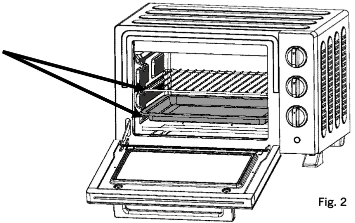 Fitting the crumb tray and racks