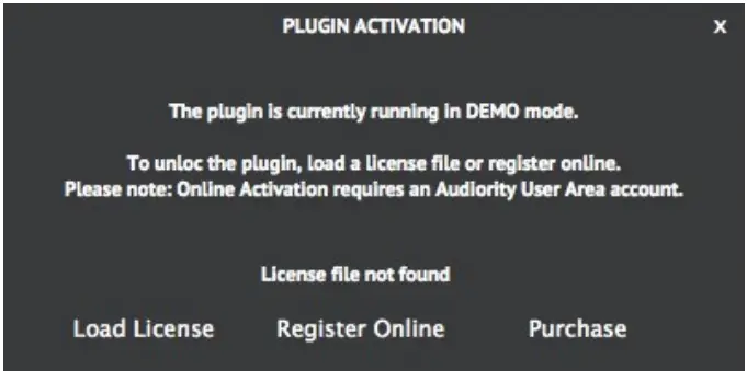 audiority UM 282 Space Station - PLUGIN ACTIVATION