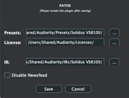 audiority UM 282 Space Station - USER PATHS SETTING