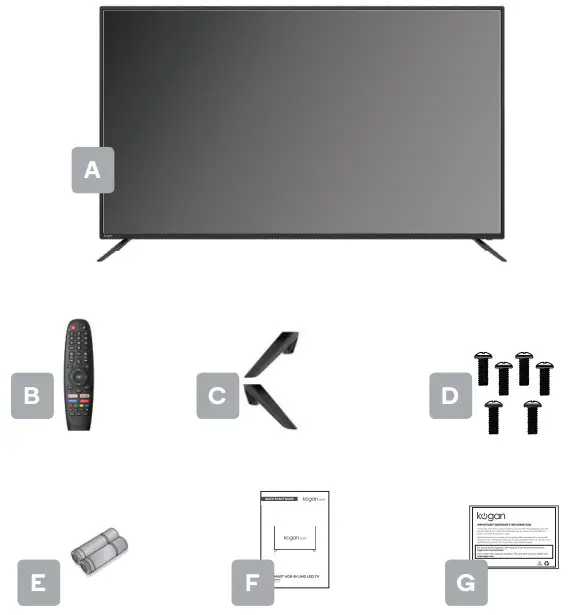 kogan KALED65RT9210SVA 65 Smart -COMPONENTS