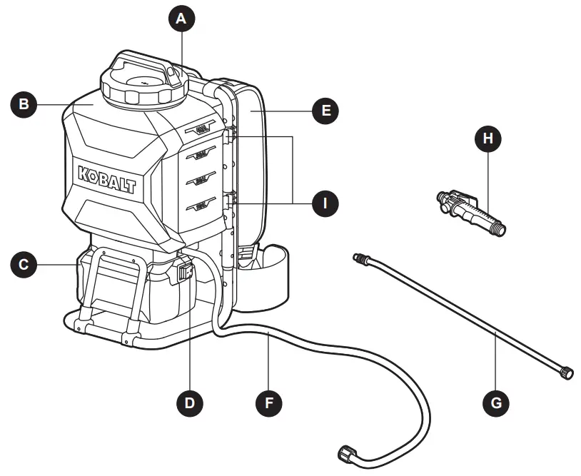 KOBALT KBSP 1040B 03 4 Gallons Plastic Backpack Sprayer - PACKAGE CONTENTS