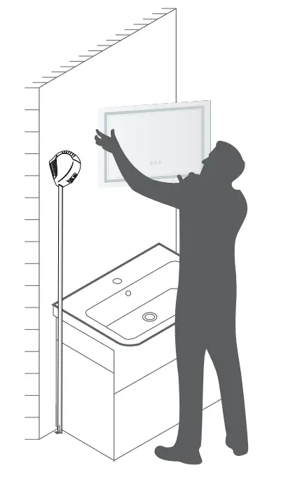 HOMEDEPOT SXB2347 47.24 Inch H Rectangular Frameless Anti-Fog Dimmable Wall Bathroom Vanity Mirror - fig 1