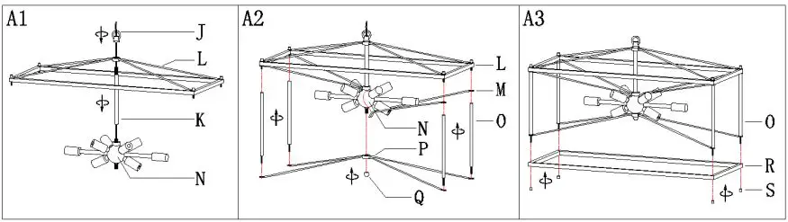 ZEVNI L32ARYUEW4799S48 Byran 8-Light Black-Gold Modern-Contemporary Cage Chandelier Instruction Manual - Make pre-installation