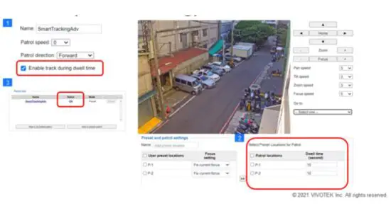 FIG 29 Enabling Tracking during a preset patrol