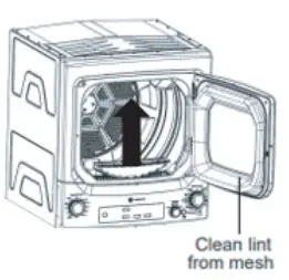 GE APPLIANCES GUD57EEMTDG 27 Inch Electric Unitized Spacemaker 4.5 Cu. Ft. Washer Owner's Manual - Care and Cleaning - Dryer