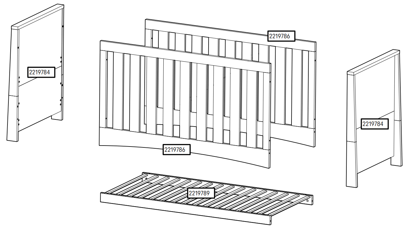 CuddleCo Isla Cot Bed - fig