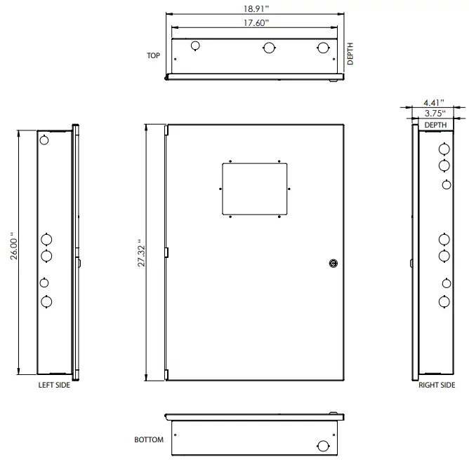 POTTER AFC 1000 Fire Alarm Control Panel - Dimensions
