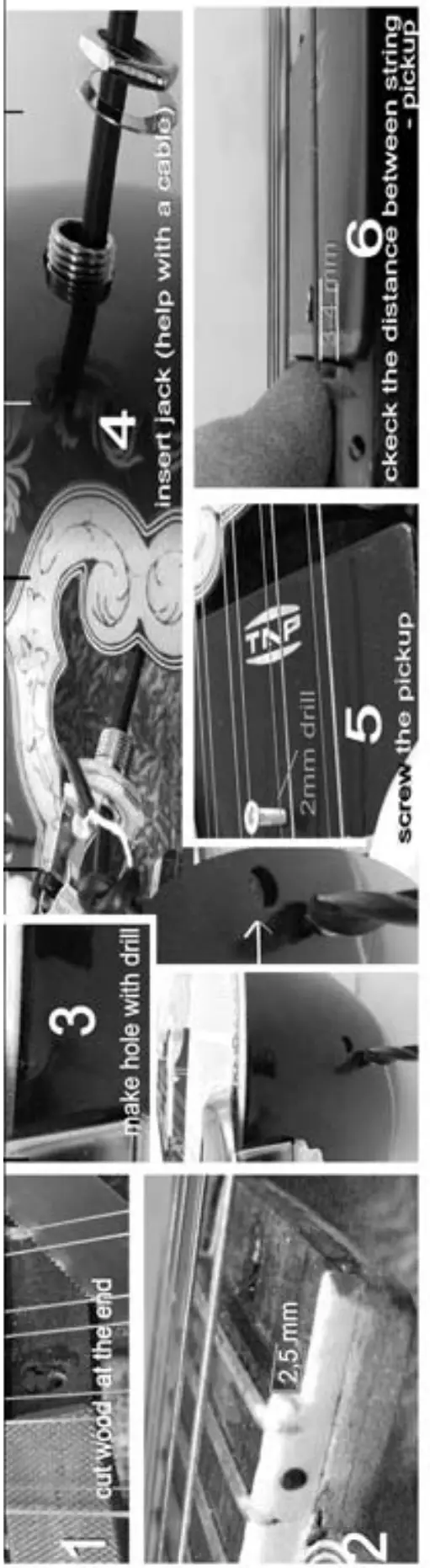 TAP B-8W Bouzouki Pickup Preamplifier - installation