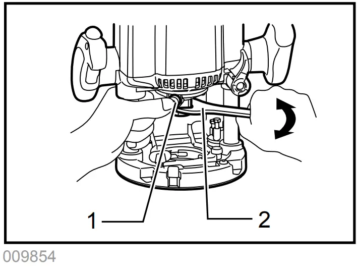 makita RP1800 Router - Shaft lock