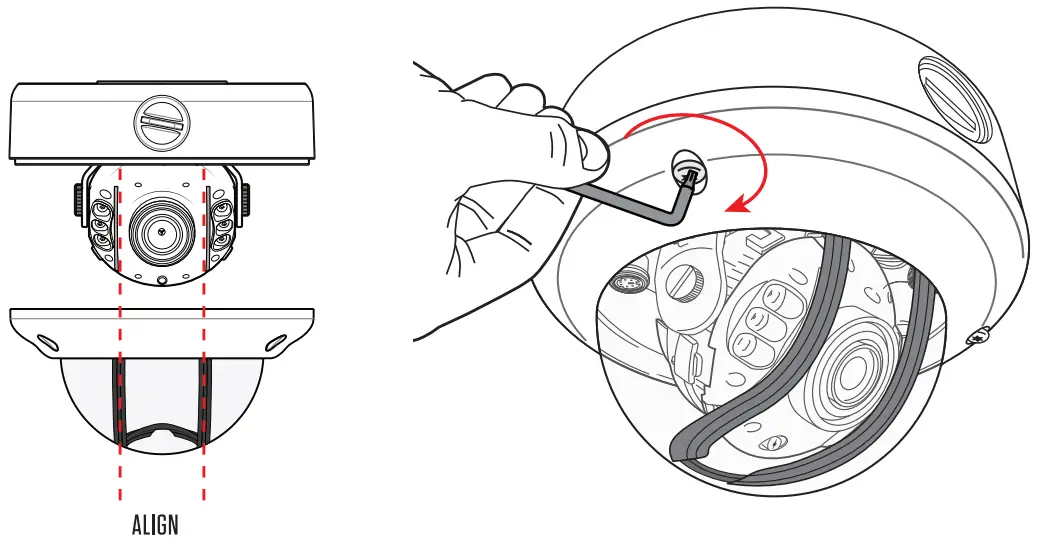 Clinton Electronics VX IR Series Vandal X Outdoor Dome Camera - REASSEMBLE