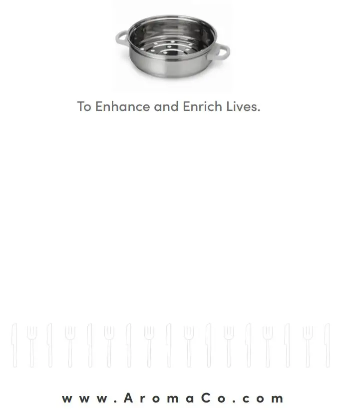 AROMA Select Stainless Steam Tray Instruction Manual - To Enhance and Enrich Lives