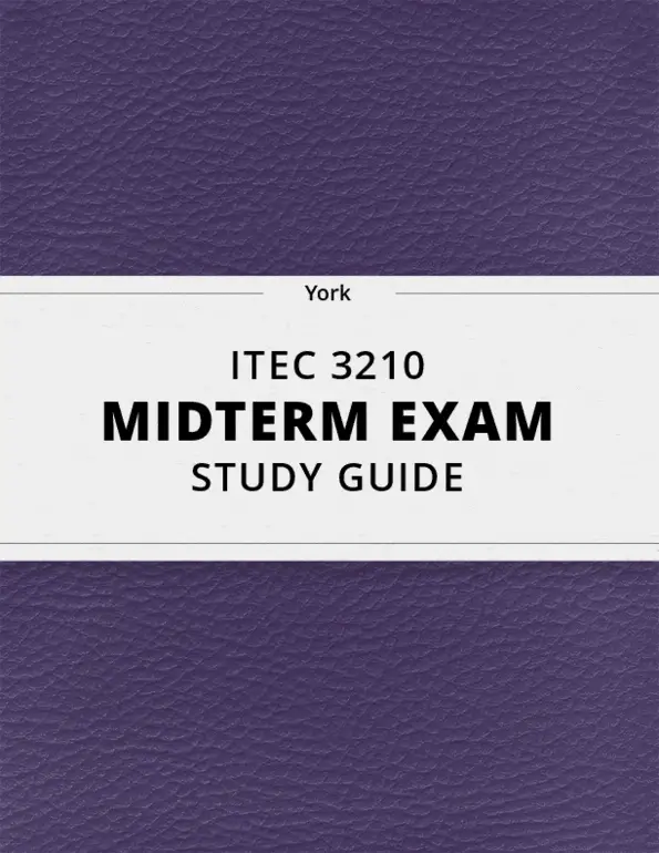 Itec 452 Midterm Exam Study Guide