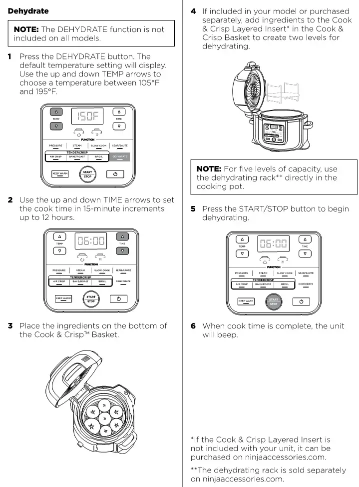 Ninja OP300 Foodi Tendercrisp Pressure Cooker - Dehydrate