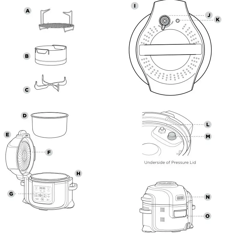 Ninja OP300 Foodi Tendercrisp Pressure Cooker - PARTS