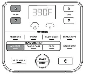 Ninja OP300 Foodi Tendercrisp Pressure Cooker - Press the AIR CRISP button