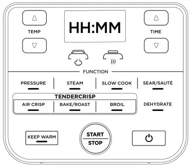 Ninja OP300 Foodi Tendercrisp Pressure Cooker - USING THE CONTROL PANEL