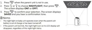 FIG 18 Turn on or off the night light using the parent unit