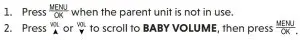 FIG 9 Adjust the speaker volume for baby unit using parent unit