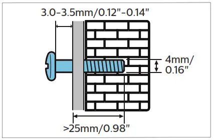 PHILIPS TAB5305 Soundbar Speaker 5000 series-Screw length