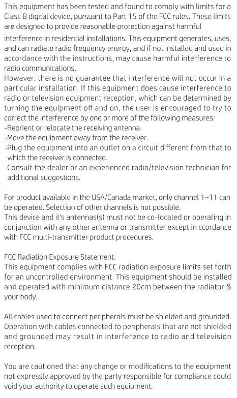 hp IMP2000 Pro DLP Projector User Manual - FCC Compliance Statement