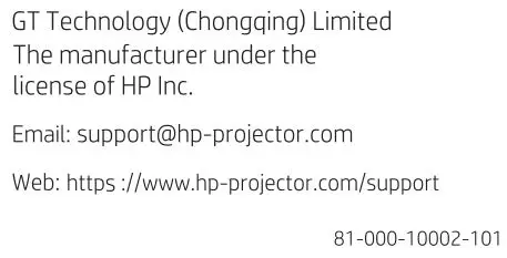 hp IMP2000 Pro DLP Projector User Manual - Support