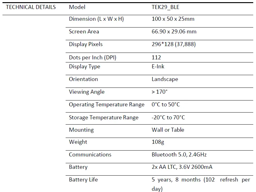 Tycotech Technologies TEK29-BLE BLE FIG 1