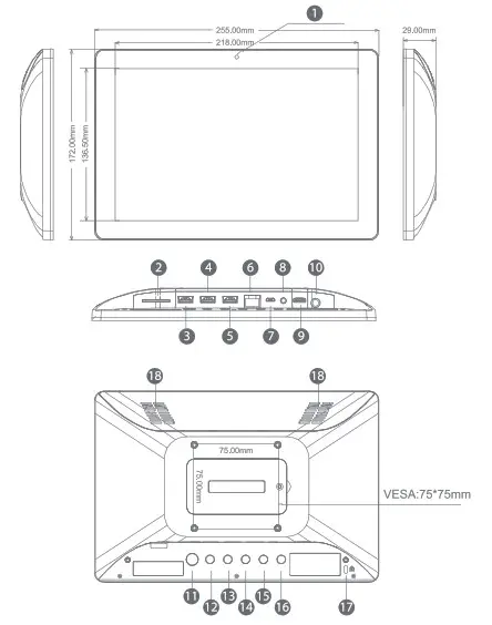 Clientop Industrial AT001 10.1 Inch Interactive Digital Signage - Exterior Components