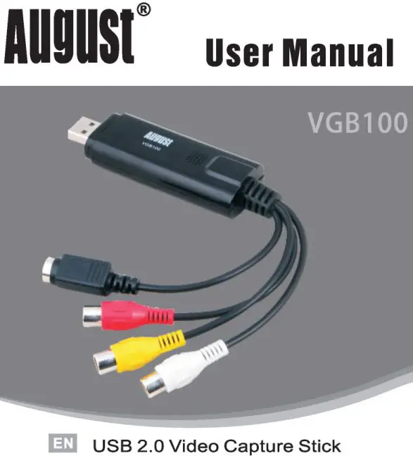 August External USB Video Capture Card - S Video User Manual