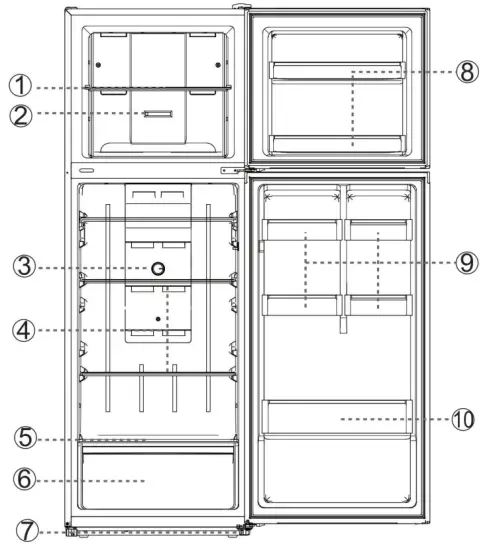 CHiQ CTM348NW Top Mount Refrigerator