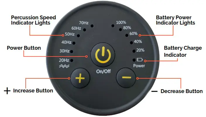NIMBL XLR8 Commercial Grade Percussion Massager - Controls