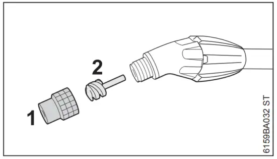 STIHL SG 51 Backpack Manual Sprayer - Cleaning the nozzle