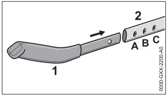 STIHL SG 51 Backpack Manual Sprayer - Mounting the Lever